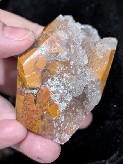 Golden Maligano Jasper in Quartz Freeform