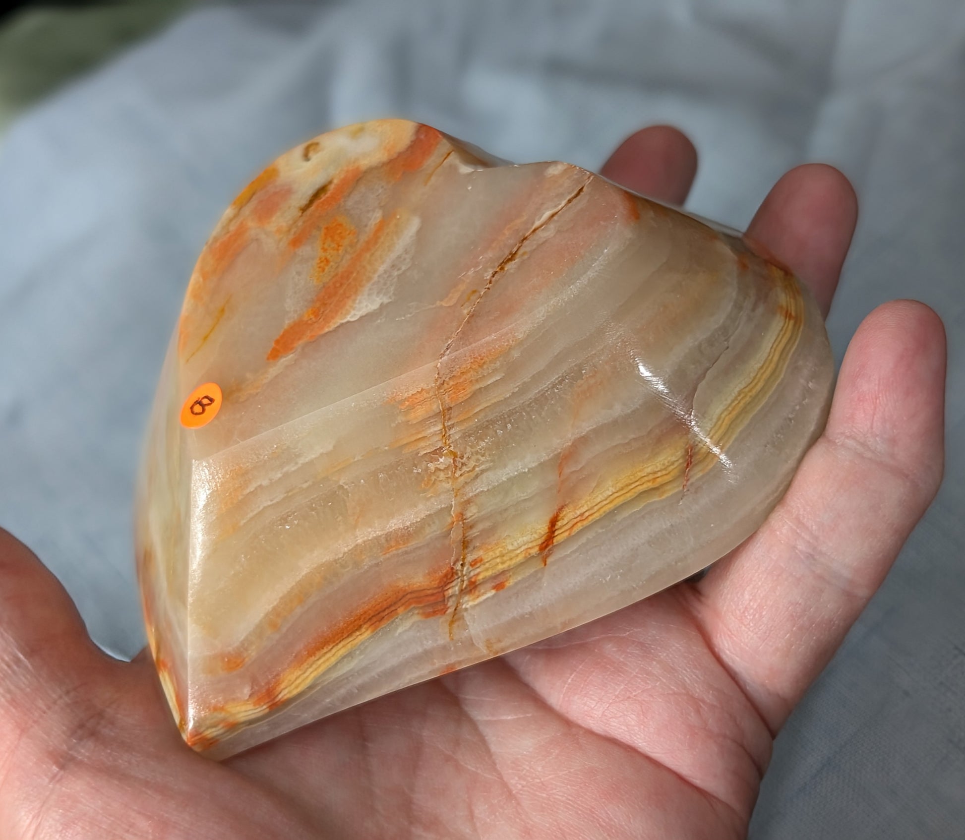 Green Banded Onyx Heart Shaped Bowl