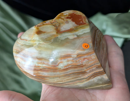 Green Banded Onyx Heart Shaped Bowl