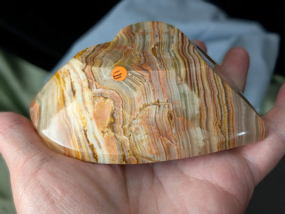 Green Banded Onyx Heart Shaped Bowl