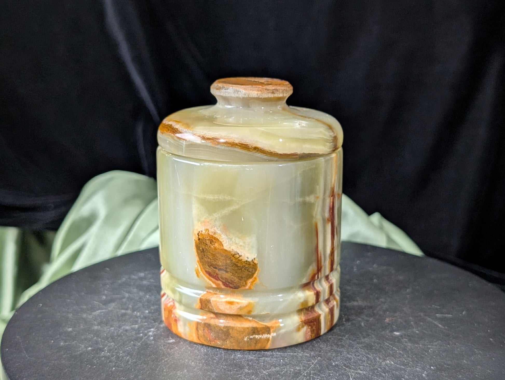 Green Banded Onyx Jar