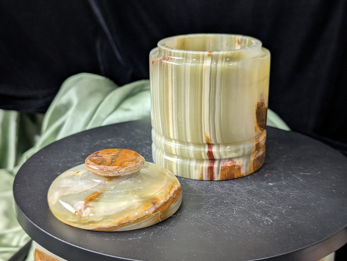 Green Banded Onyx Jar