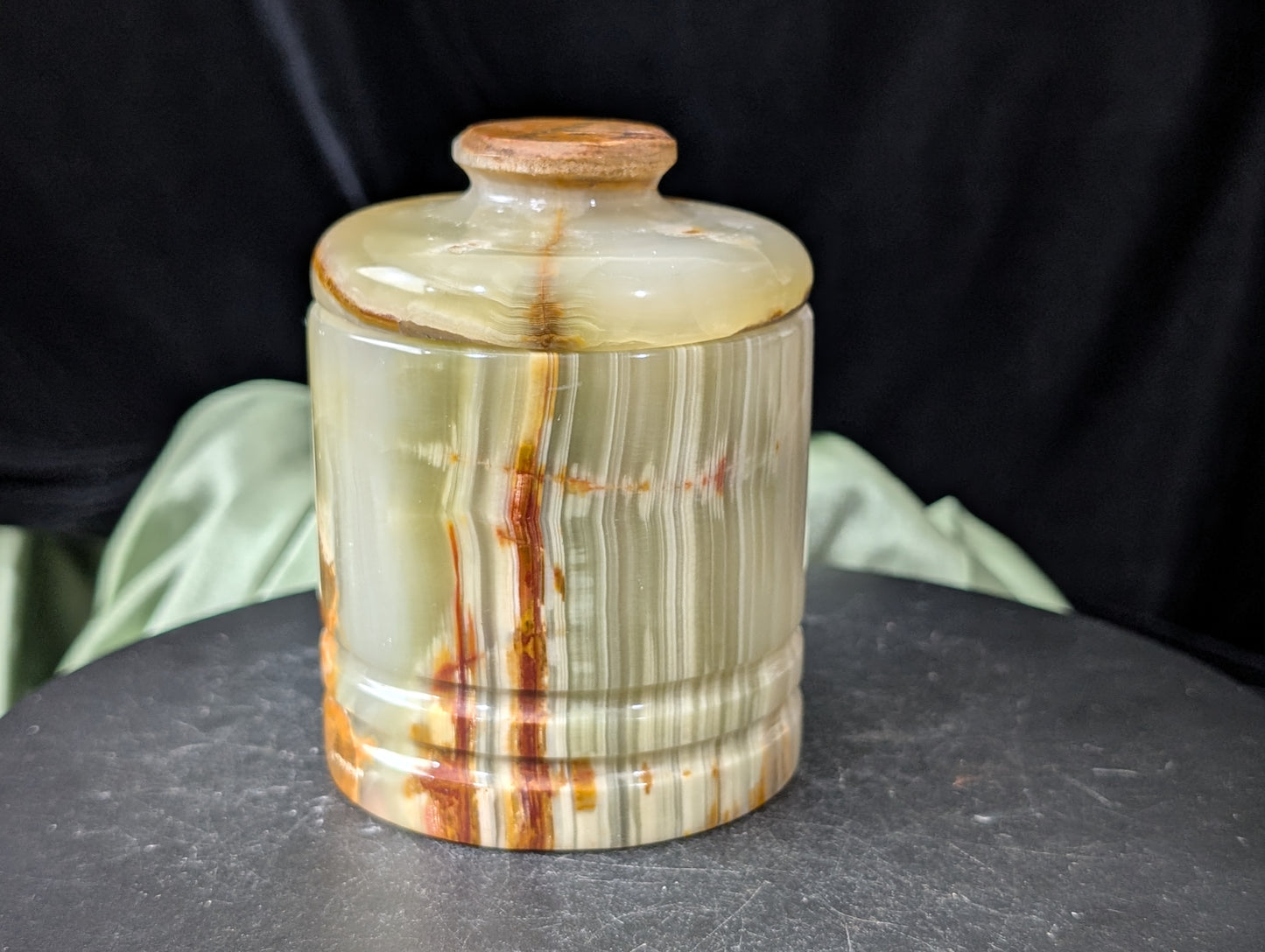 Green Banded Onyx Jar