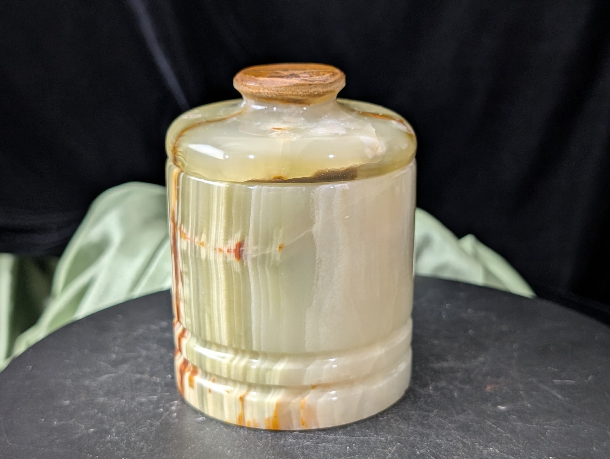 Green Banded Onyx Jar