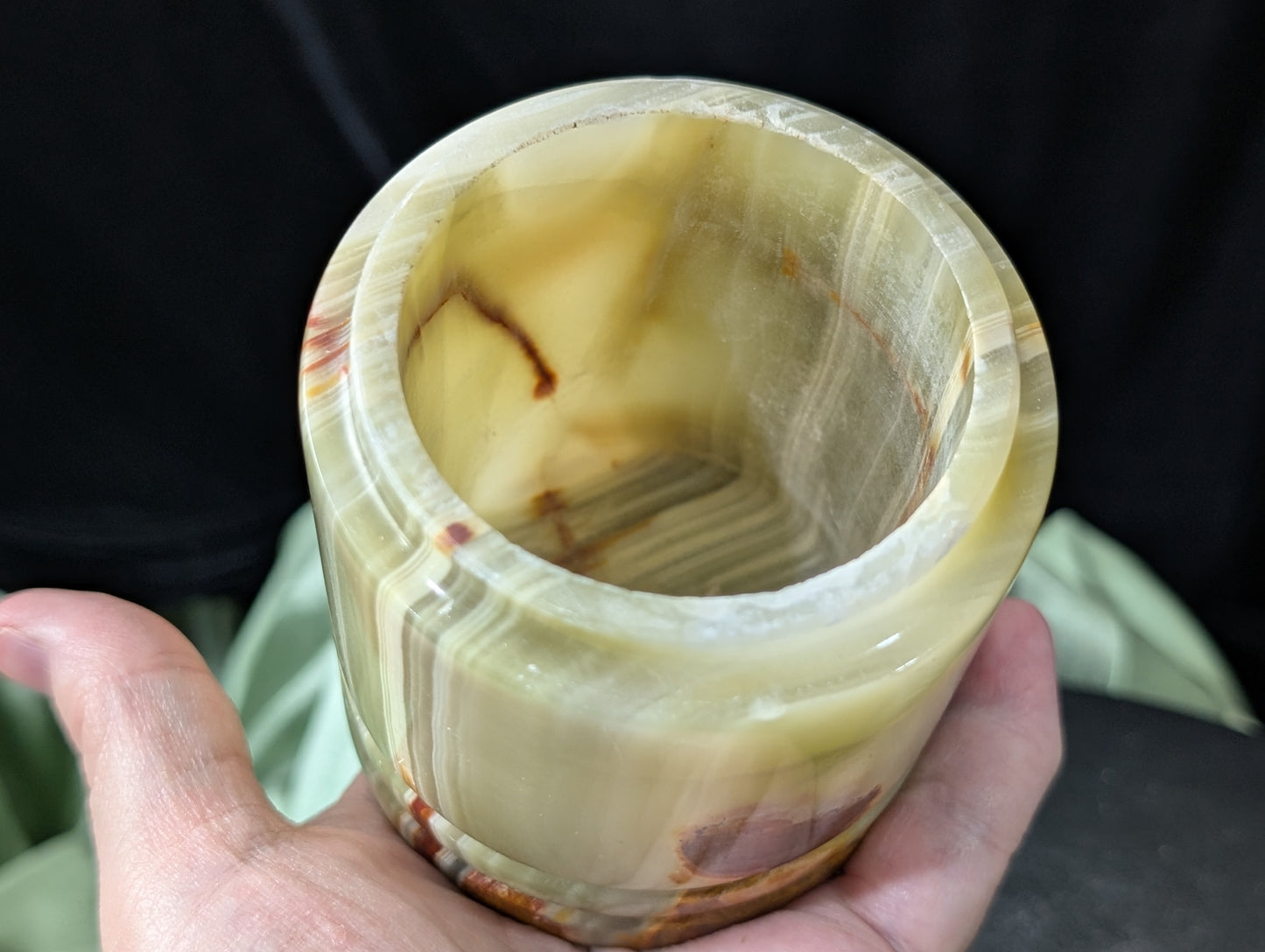 Green Banded Onyx Jar