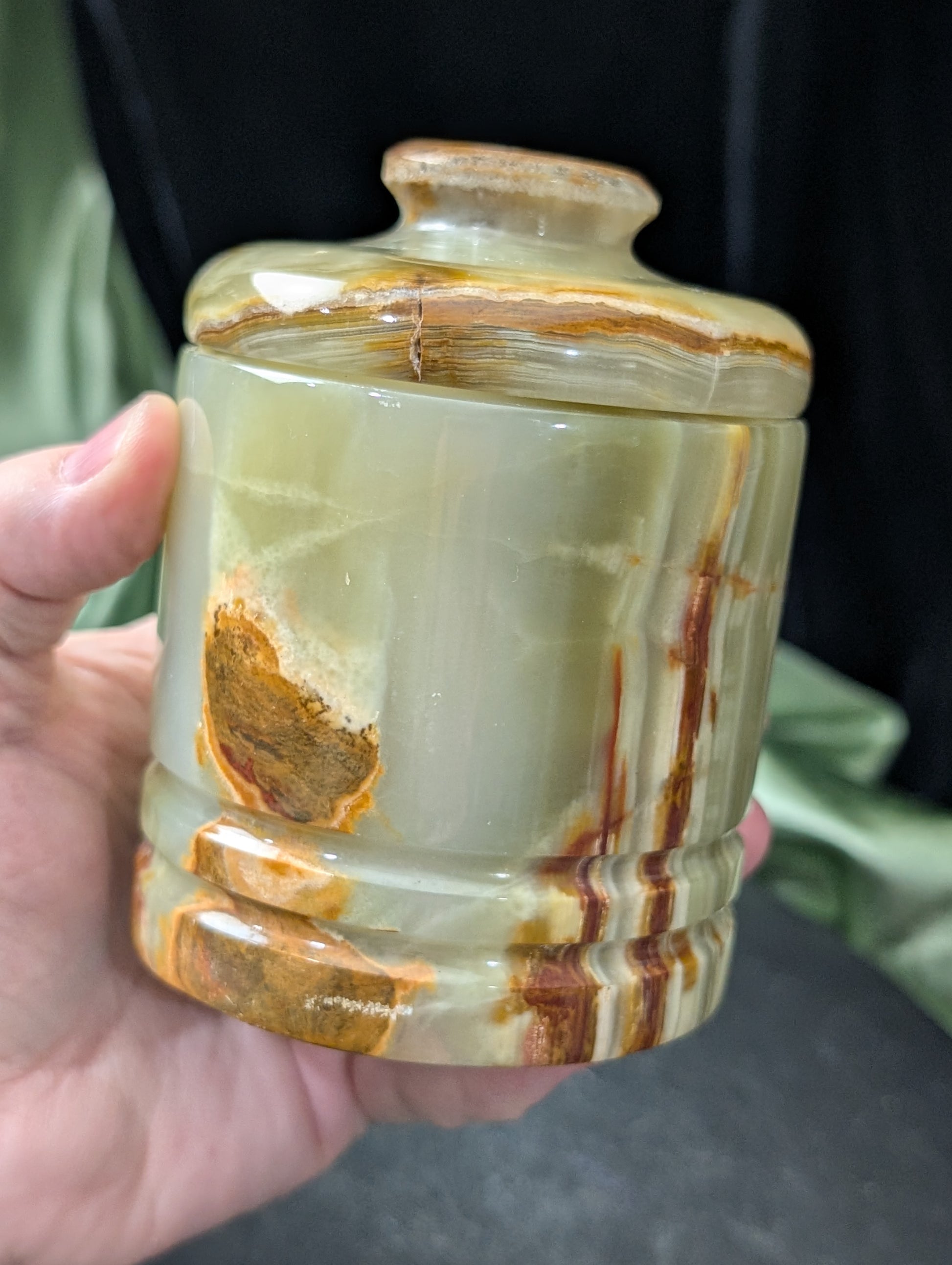 Green Banded Onyx Jar
