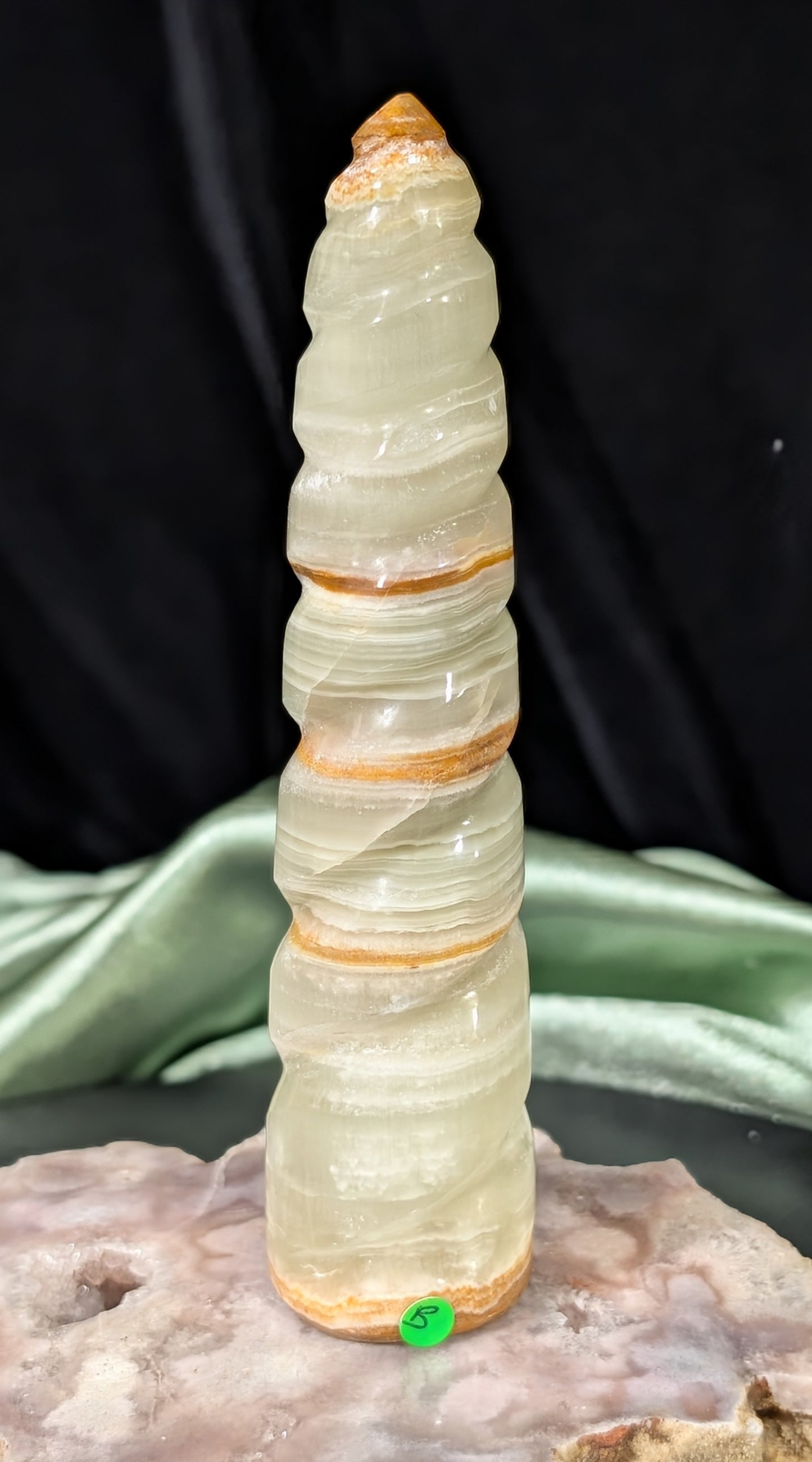 Green Banded Onyx Unicorn Horn 1B1