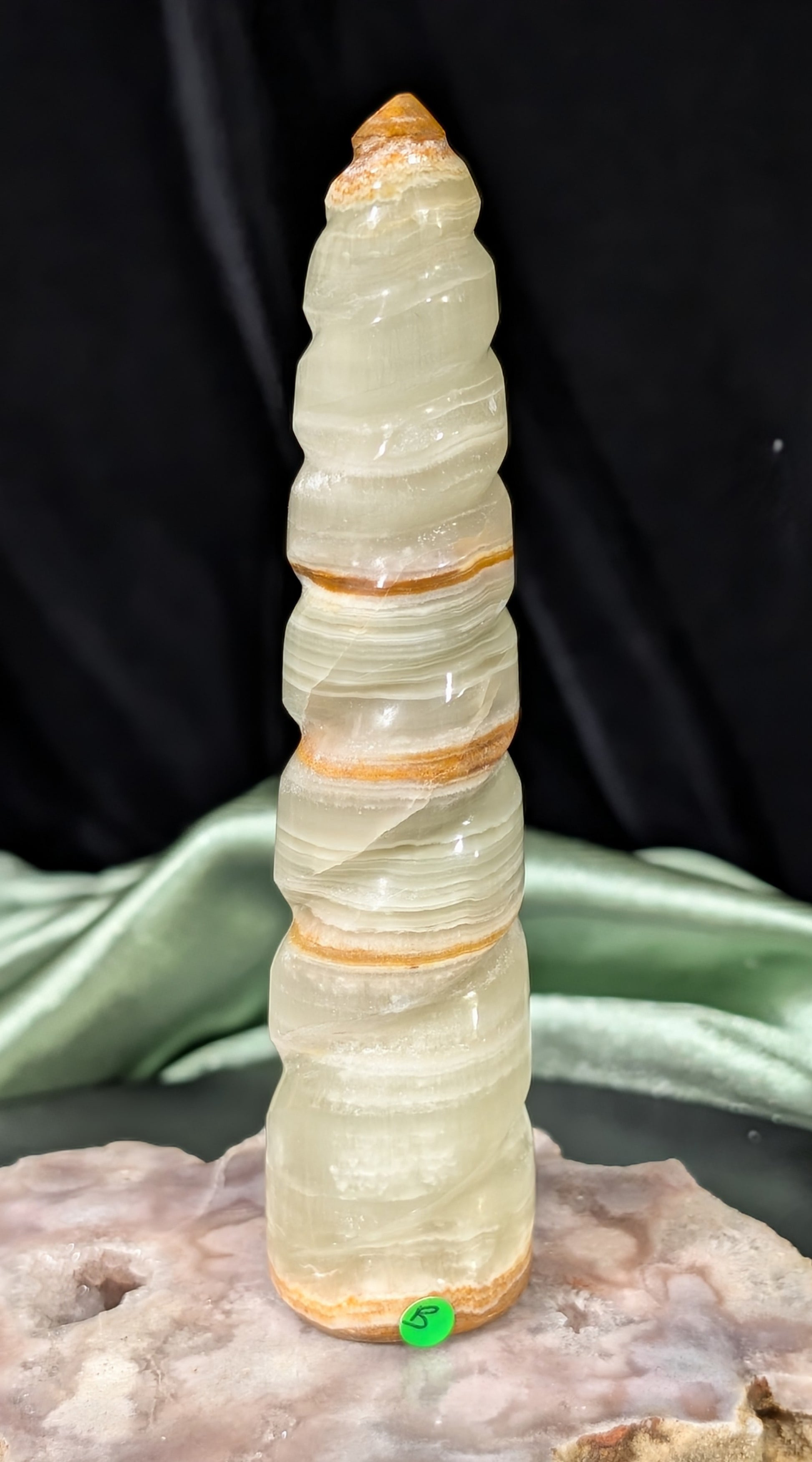 Green Banded Onyx Unicorn Horn 1B1