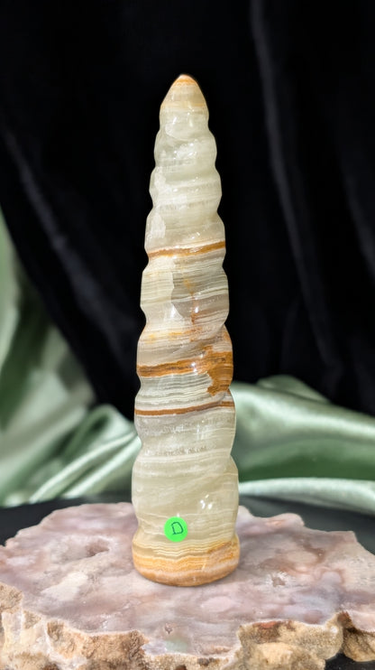 Green Banded Onyx Unicorn Horn 1D2