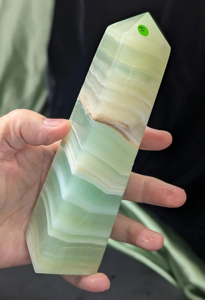 Natural Green Caribbean Calcite Towers