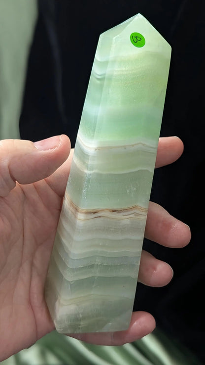 Natural Green Caribbean Calcite Towers