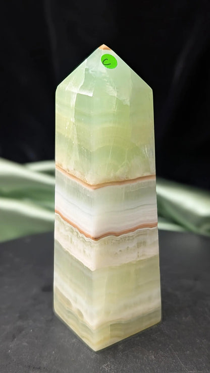 Natural Green Caribbean Calcite Towers