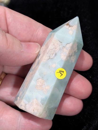 Green Flower Agate Tower