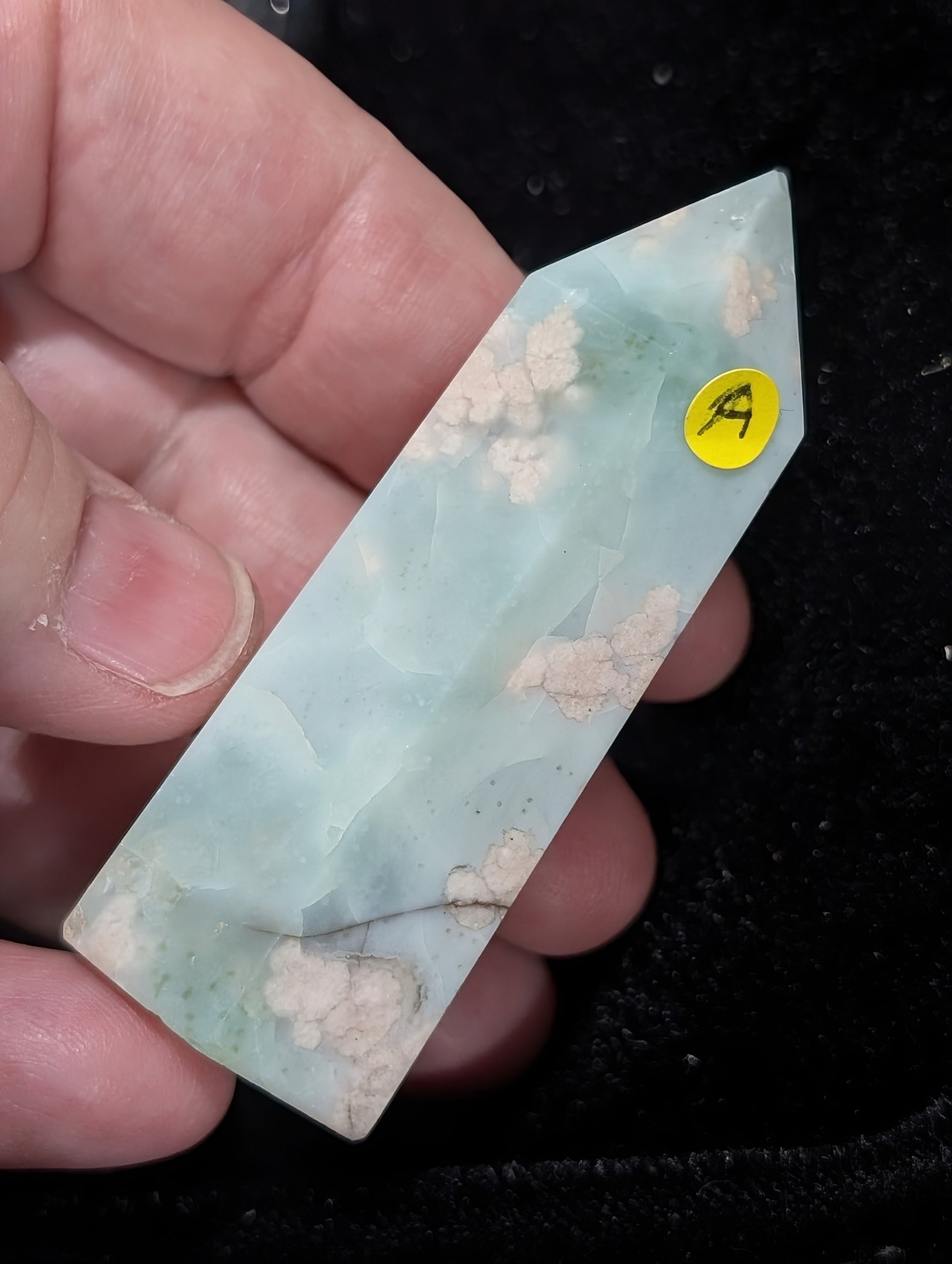 Green Flower Agate Tower