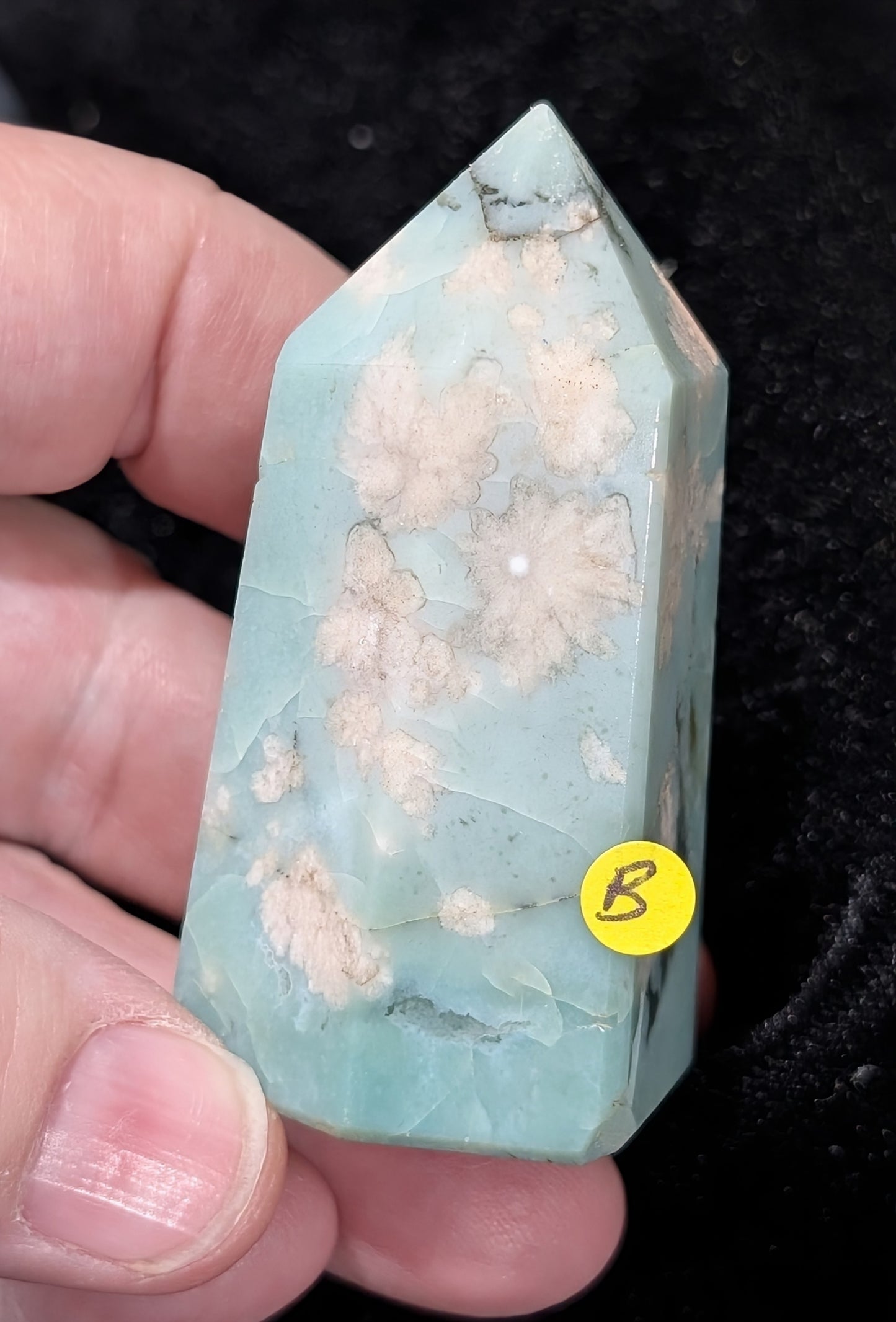 Green Flower Agate Tower