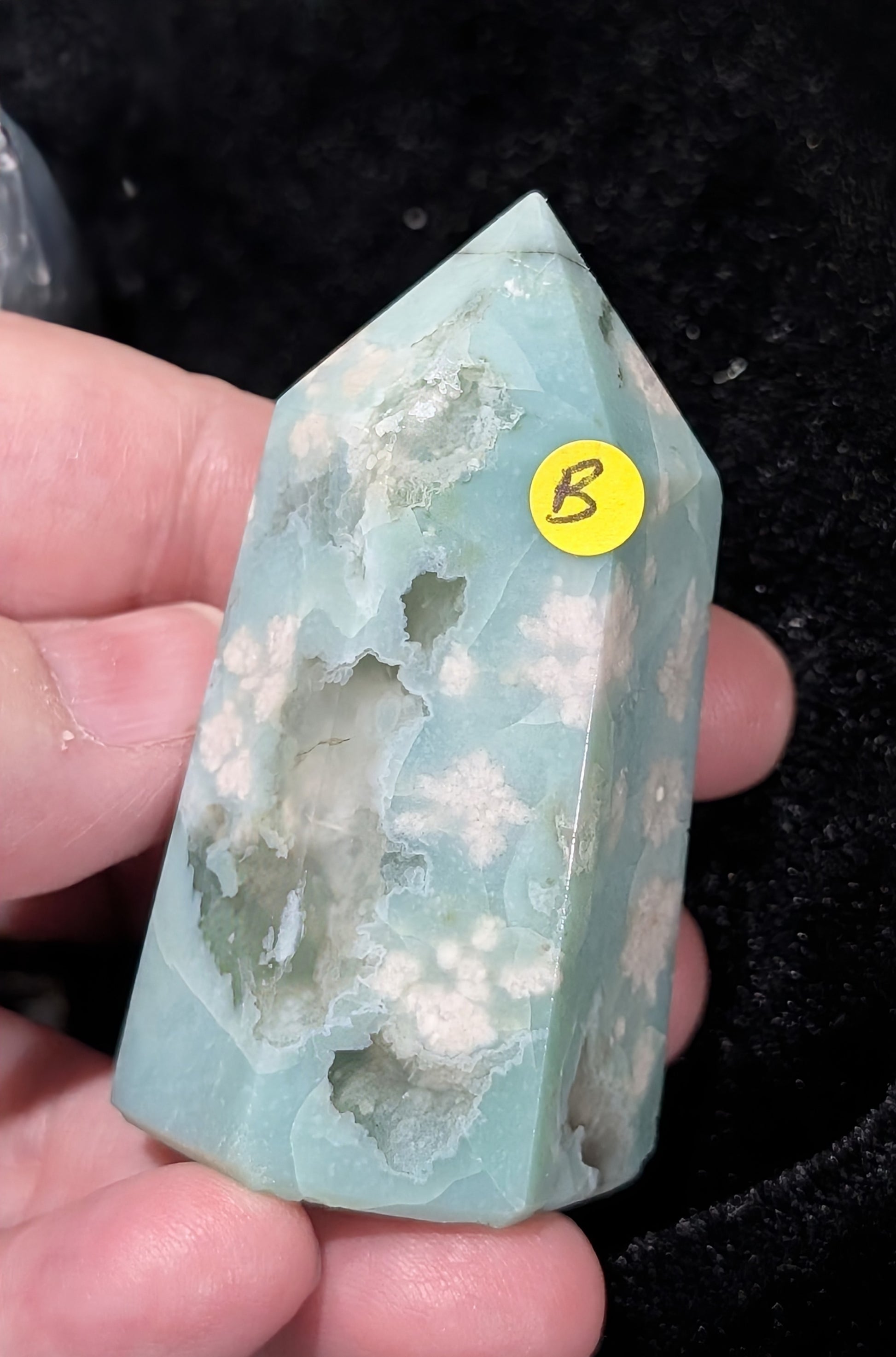 Green Flower Agate Tower