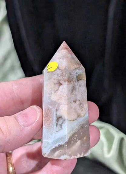 Green Flower Agate Tower