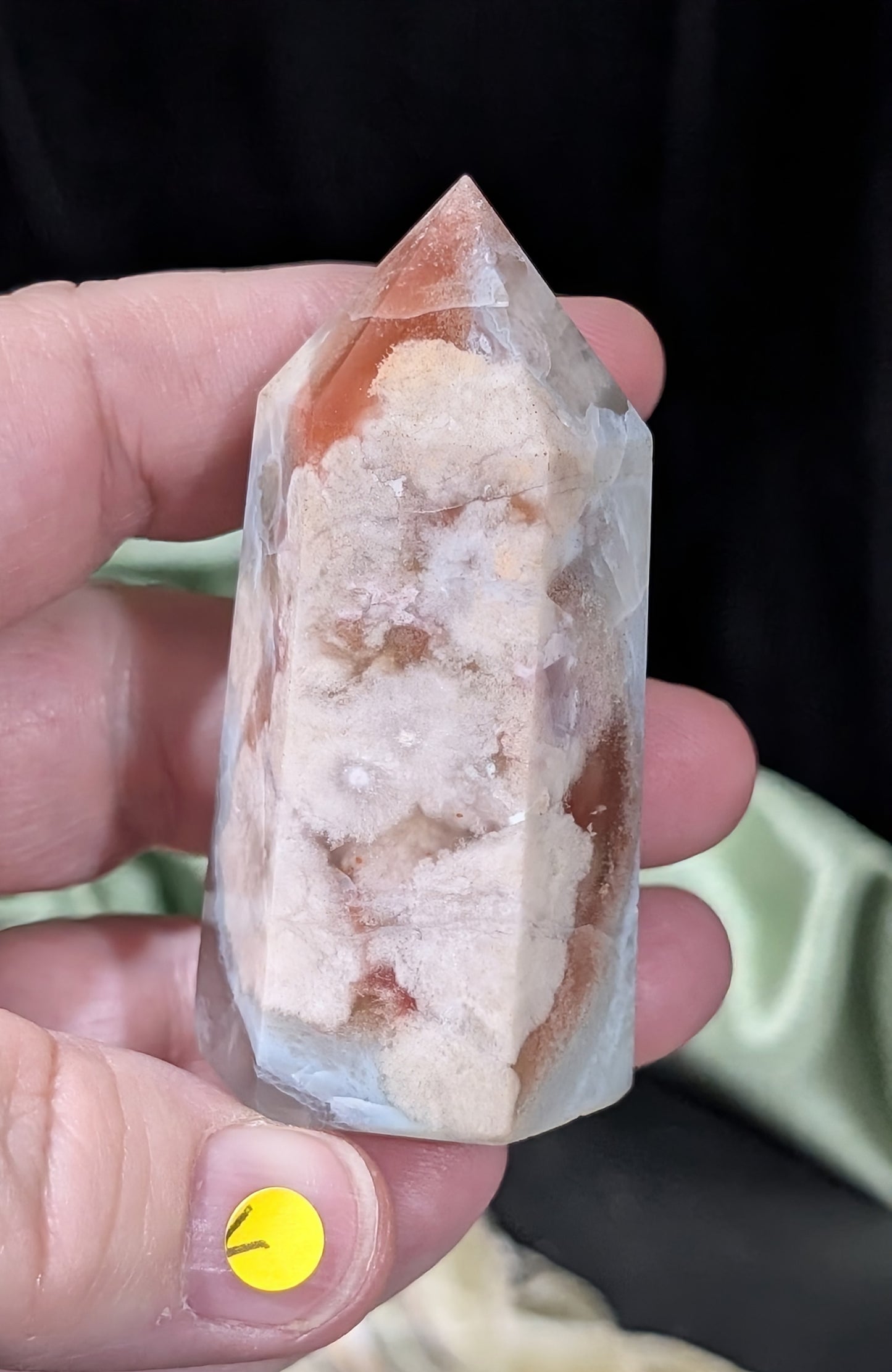 Green Flower Agate Tower