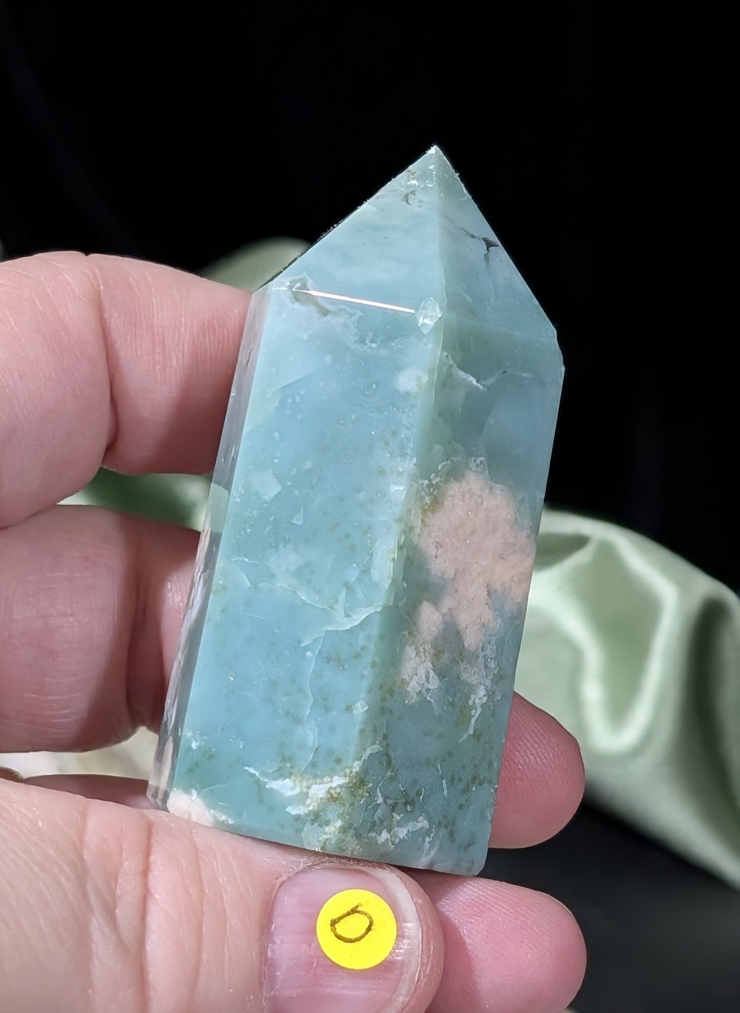 Green Flower Agate Tower