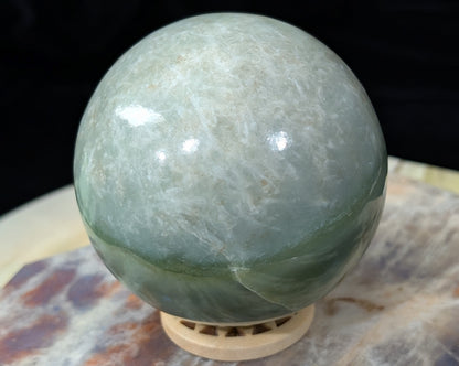 Green Flower Jade Sphere