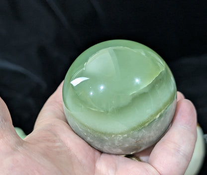 Green Flower Jade Sphere