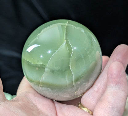 Green Flower Jade Sphere