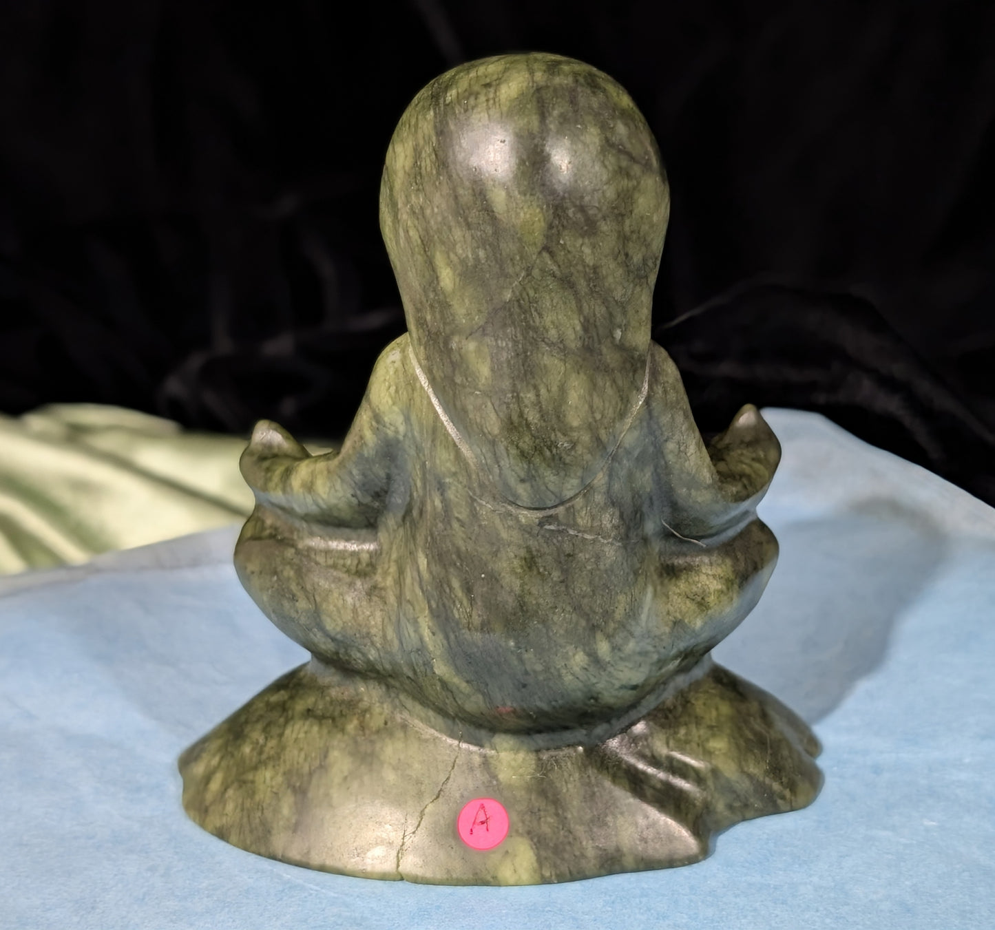 Green Jade Meditating Sloth Figurine