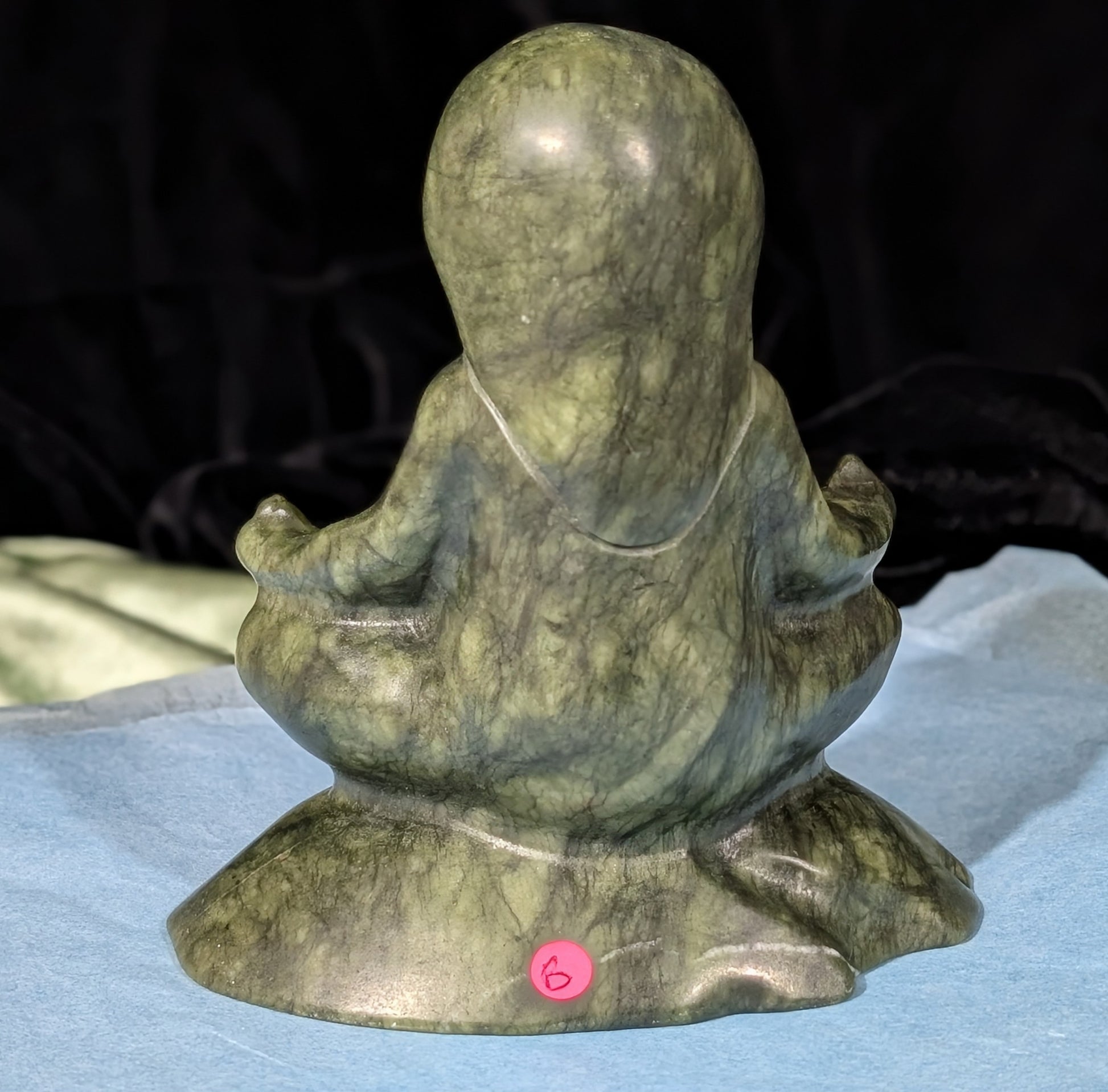 Green Jade Meditating Sloth Figurine