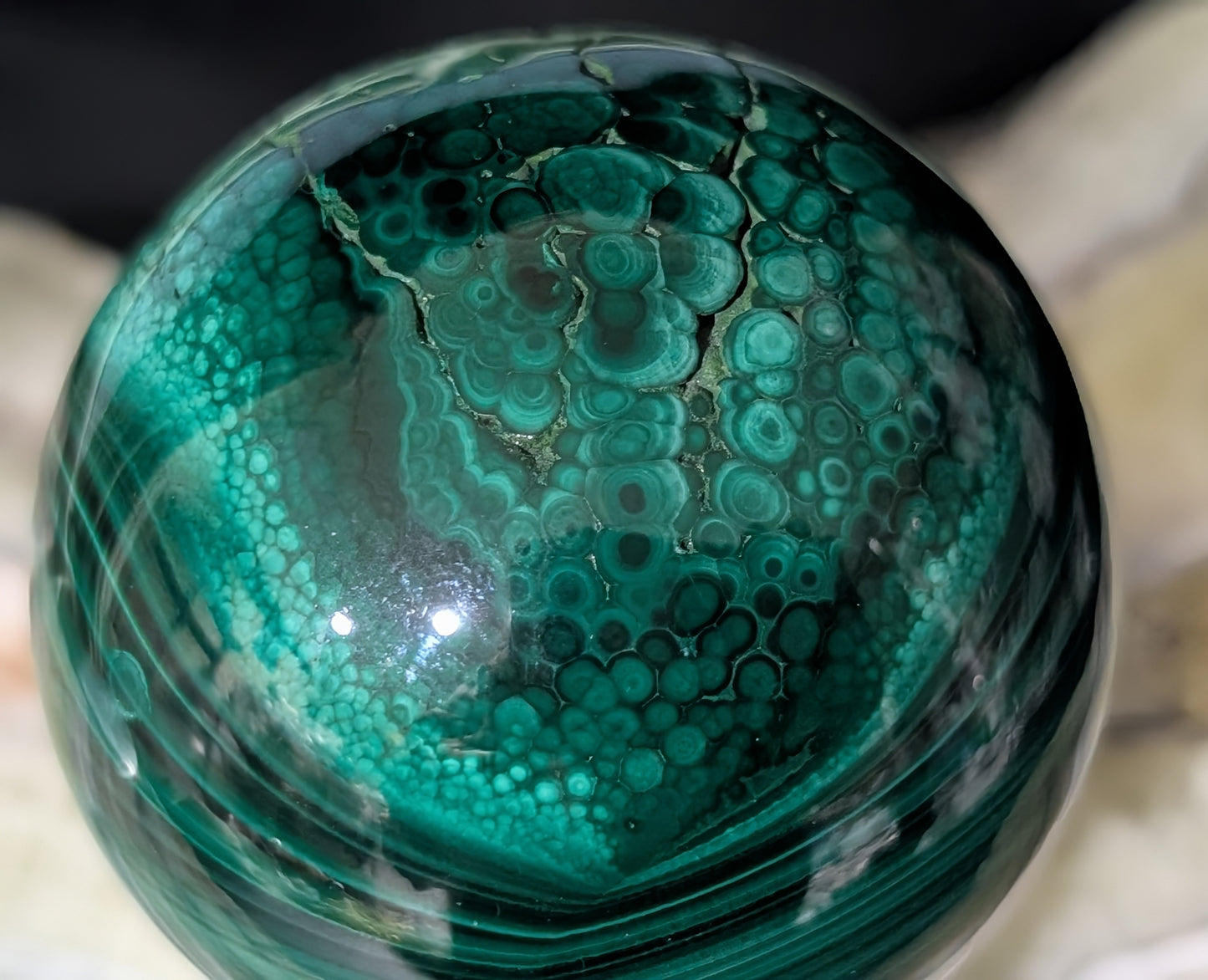 Green Malachite Sphere
