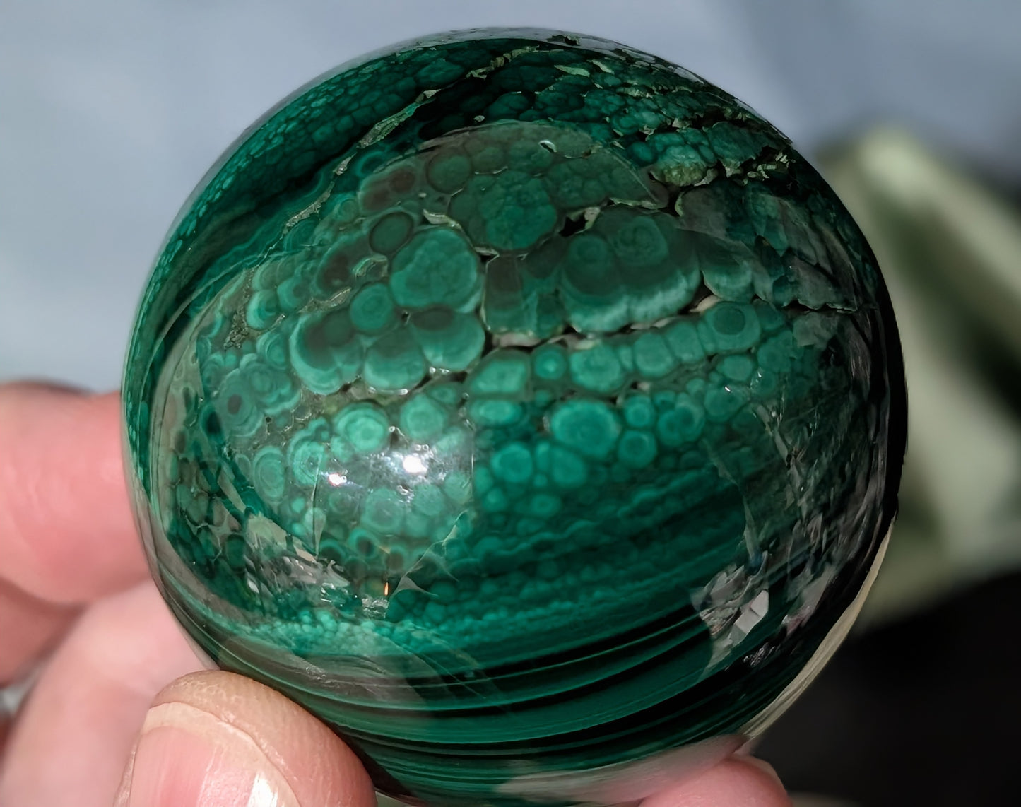 Green Malachite Sphere