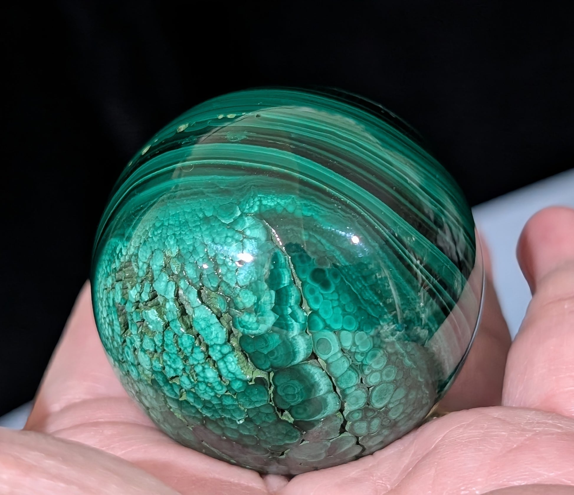 Green Malachite Sphere