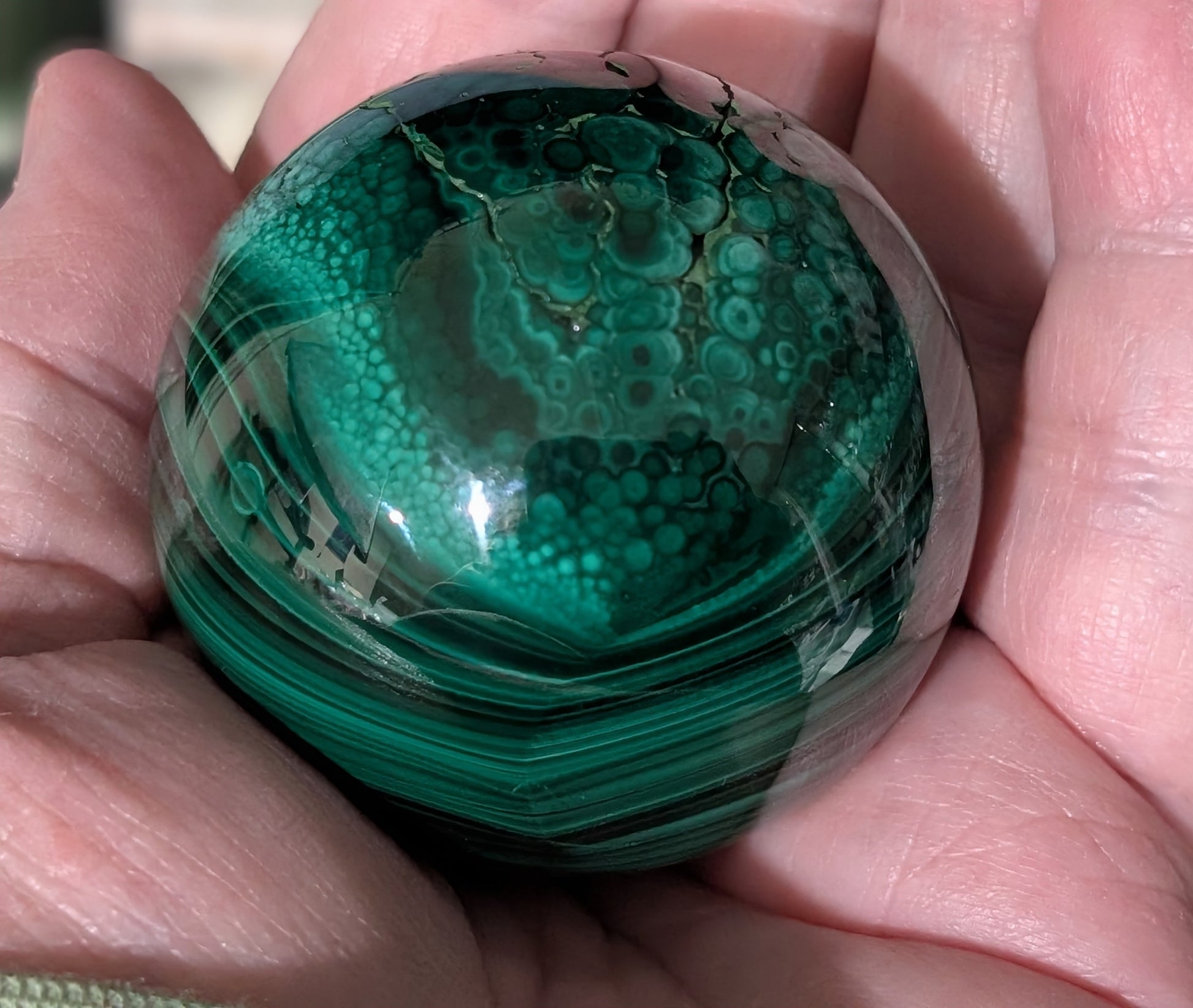 Green Malachite Sphere