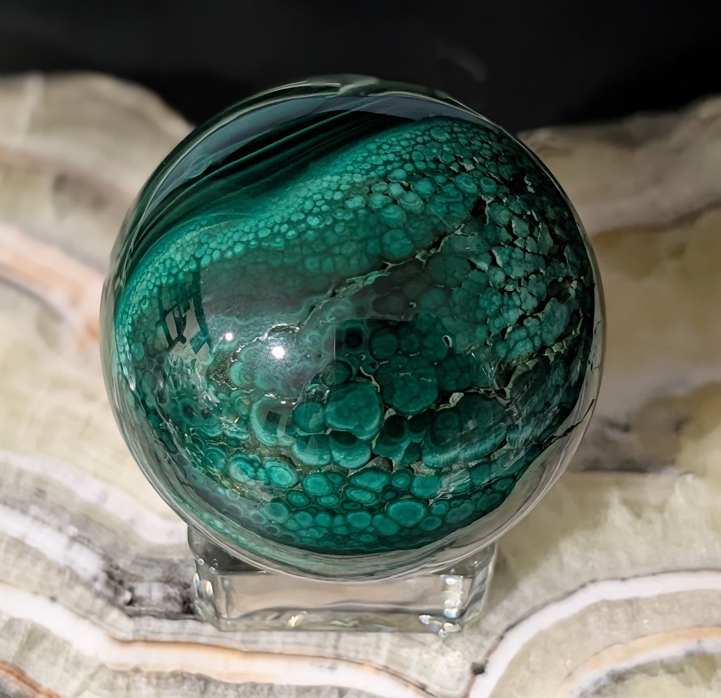 Green Malachite Sphere