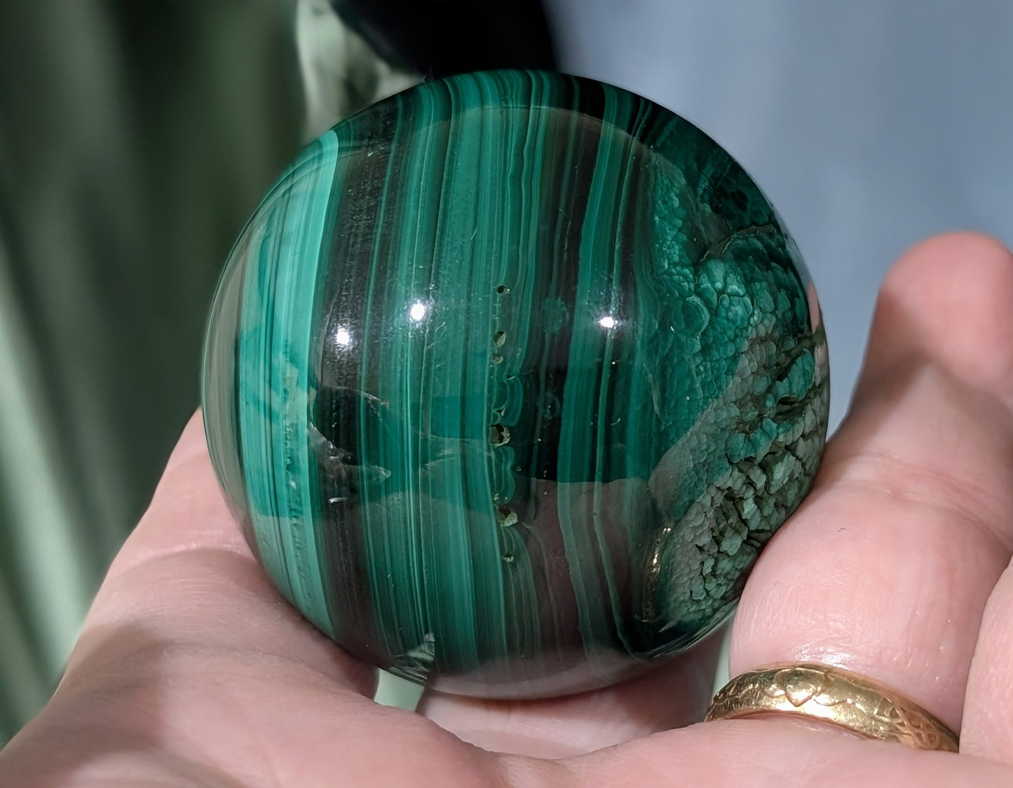 Green Malachite Sphere