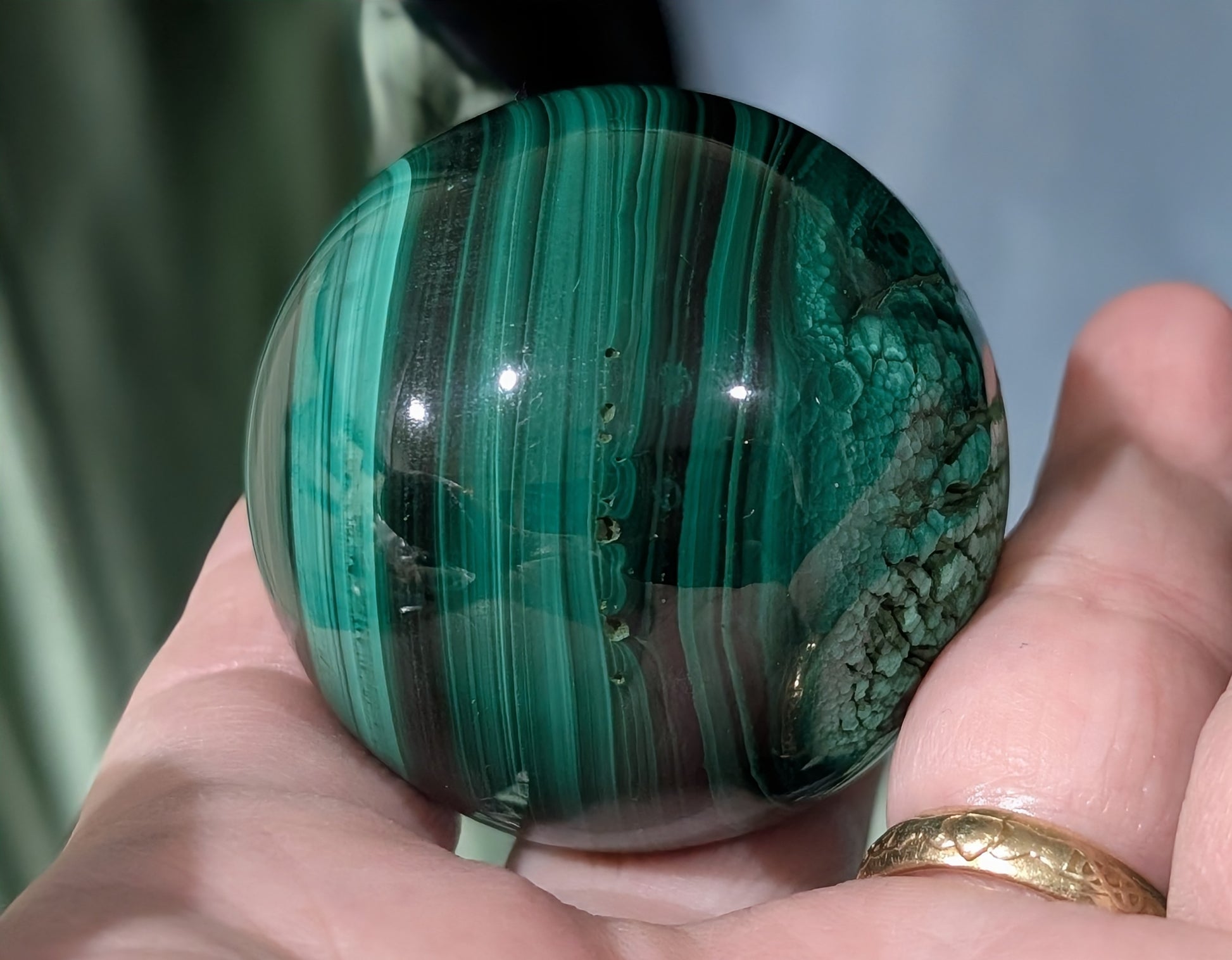 Green Malachite Sphere