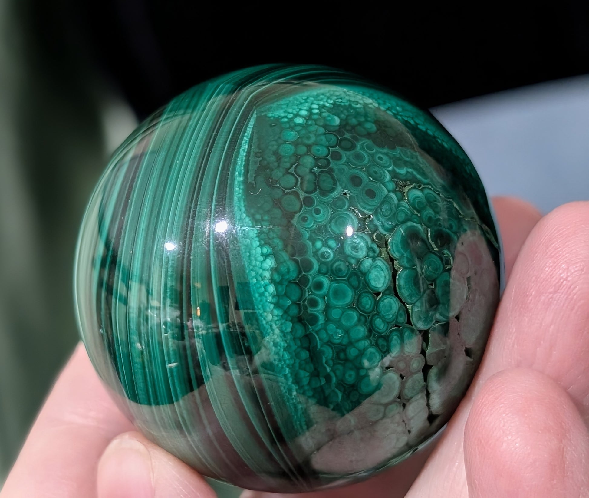 Green Malachite Sphere