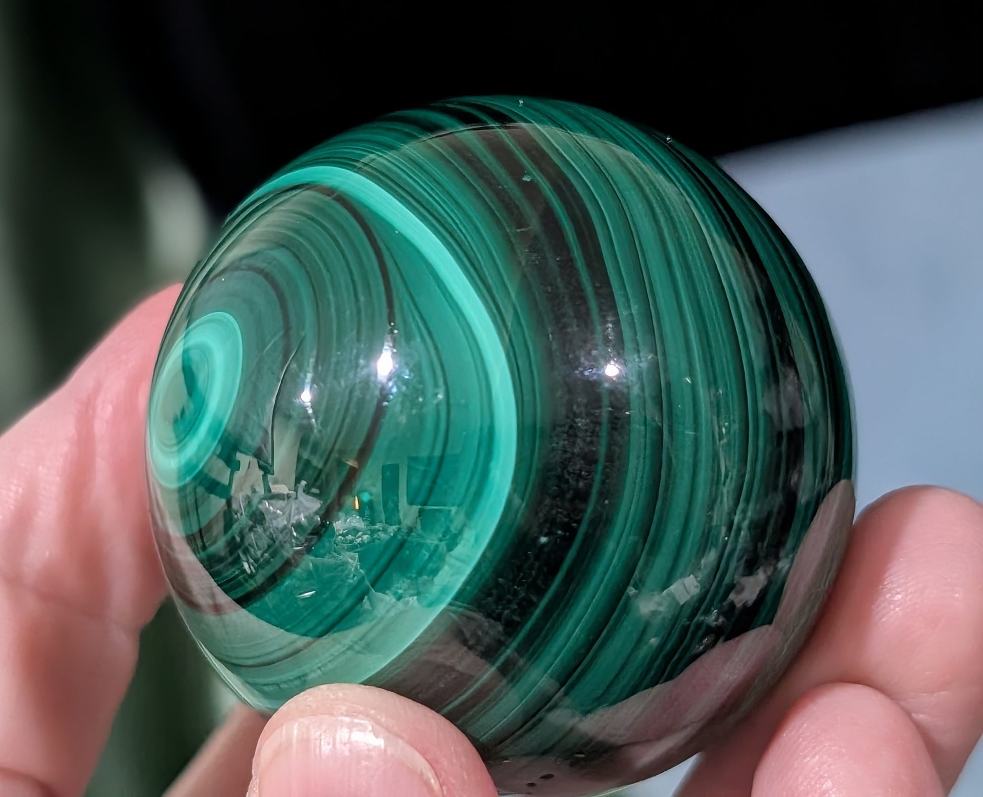 Green Malachite Sphere