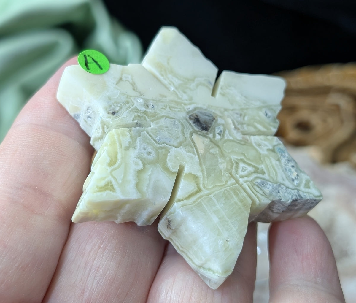 Green Maligano Jasper Snowflake