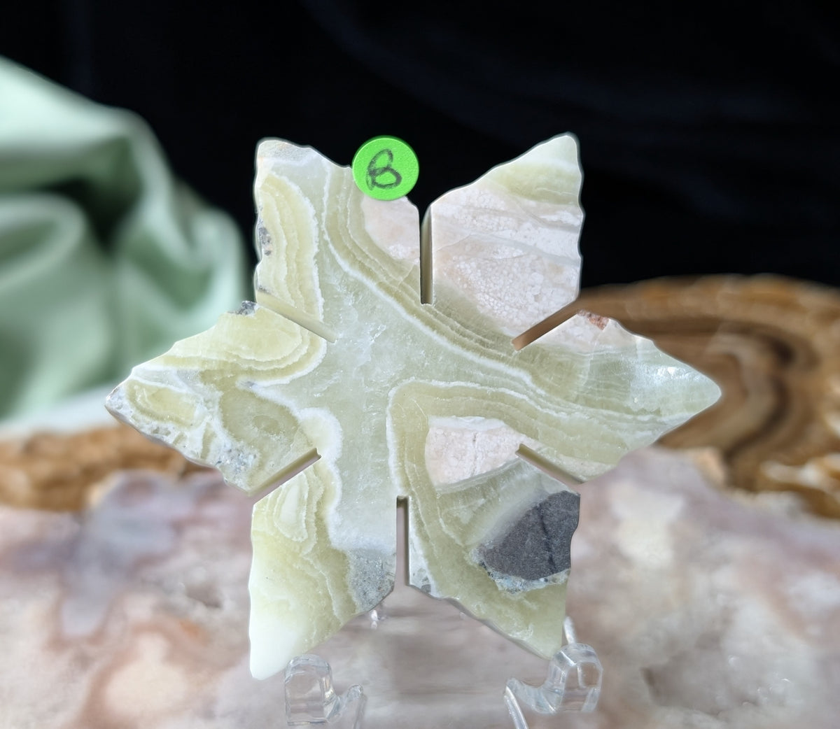 Green Maligano Jasper Snowflake