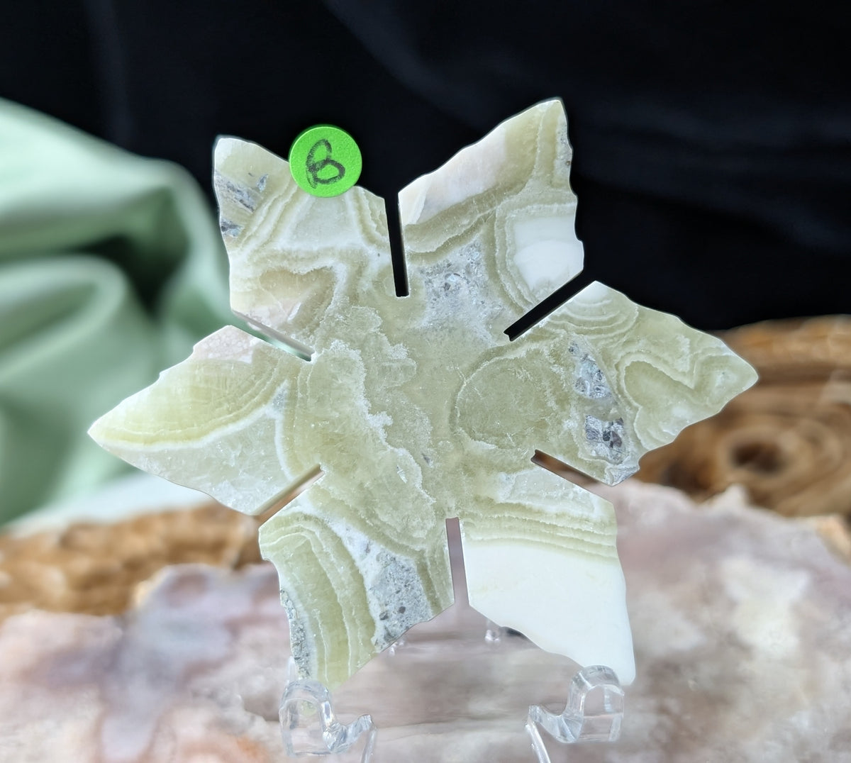 Green Maligano Jasper Snowflake