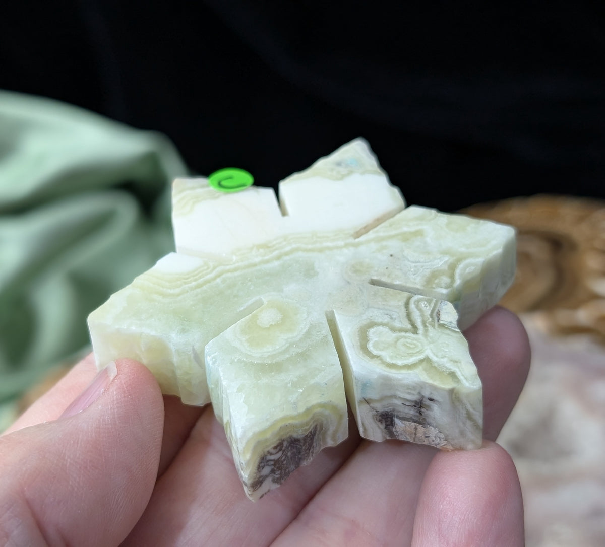 Green Maligano Jasper Snowflake