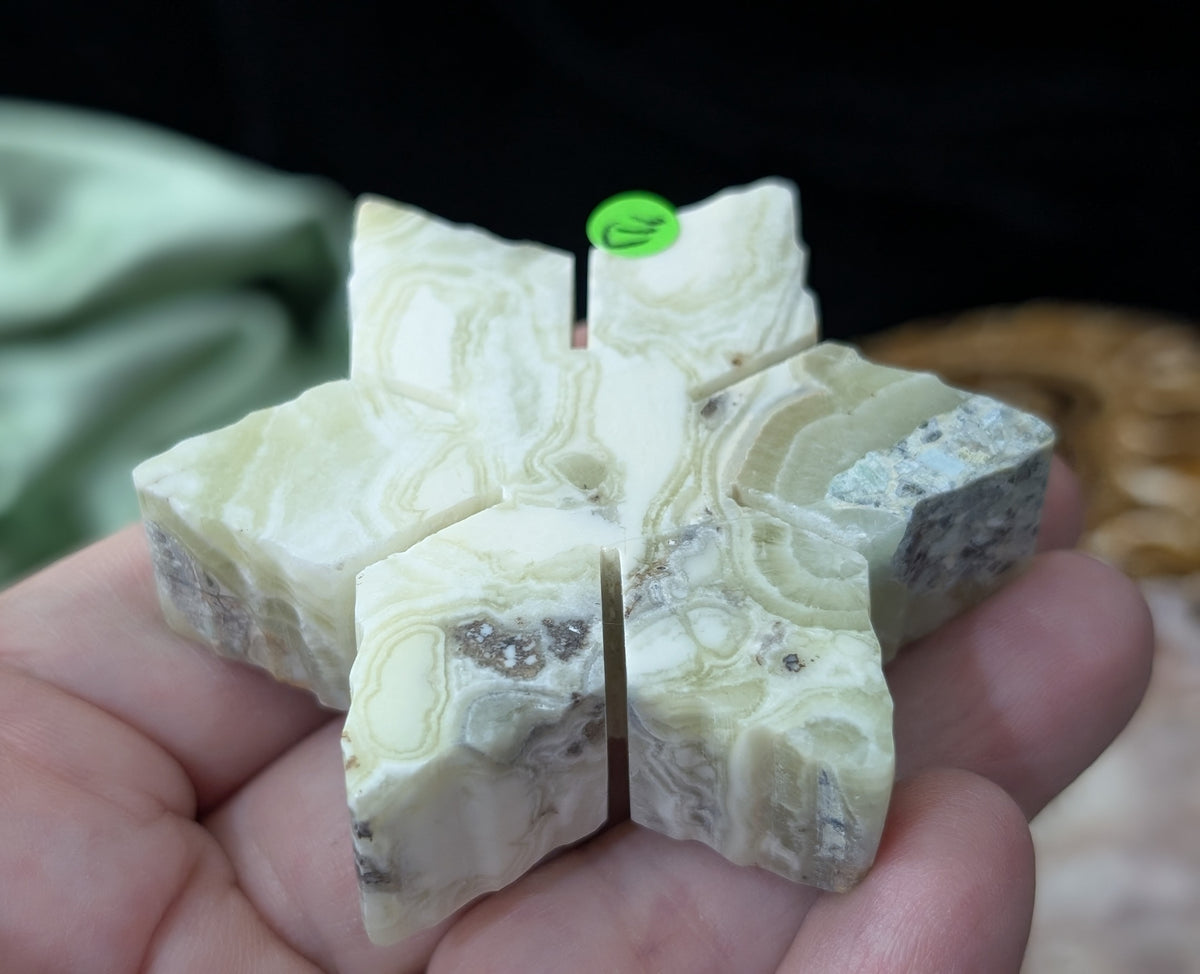 Green Maligano Jasper Snowflake