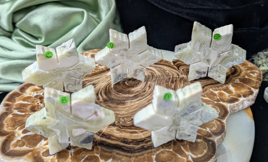 Green Maligano Jasper Snowflakes