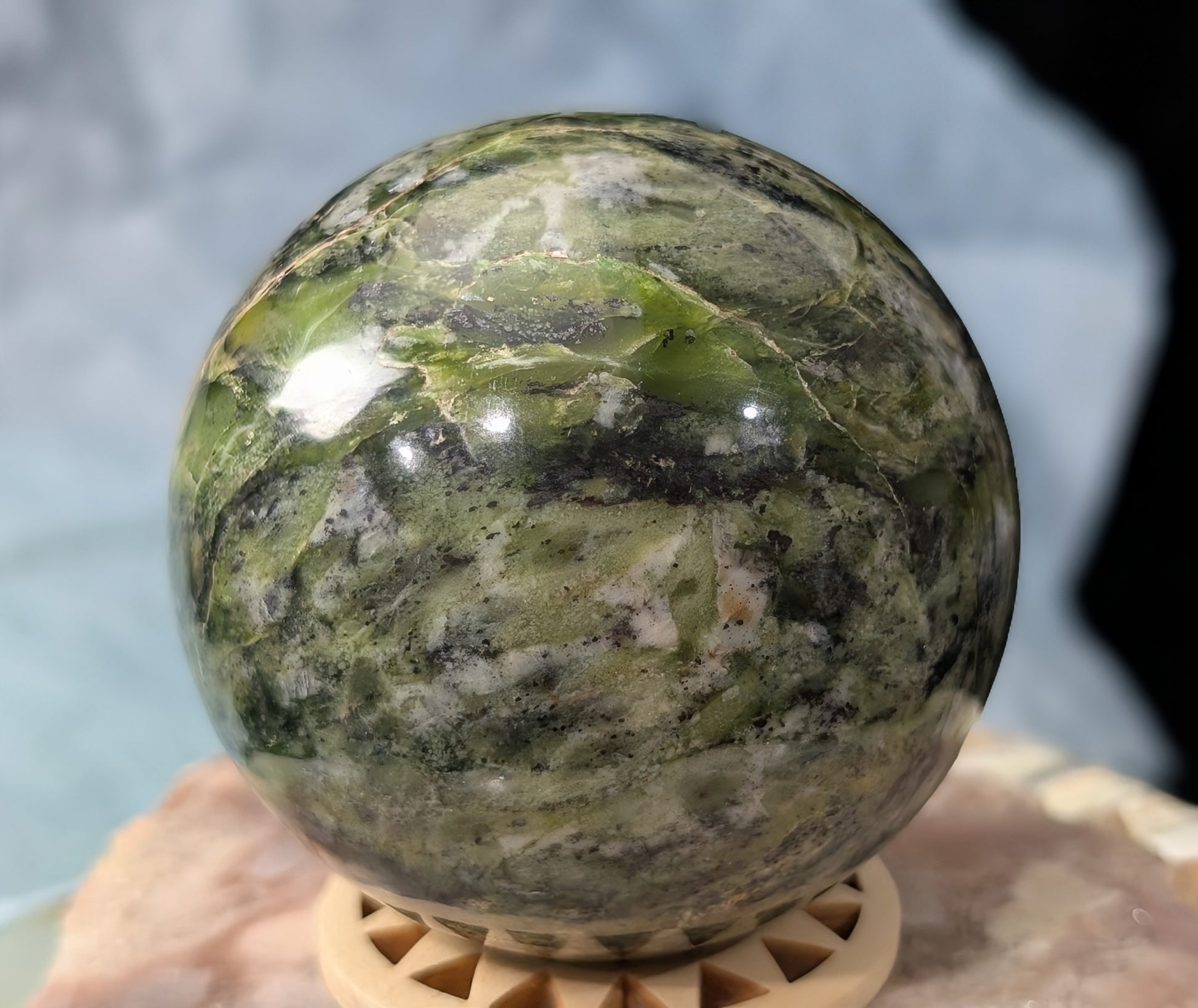 Green Serpentine Sphere