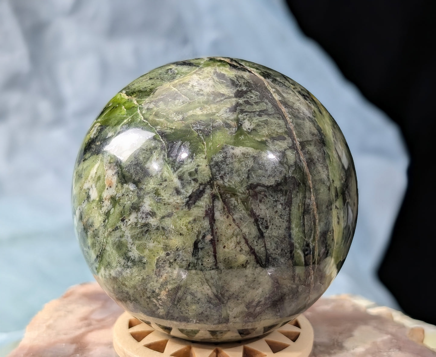 Green Serpentine Sphere