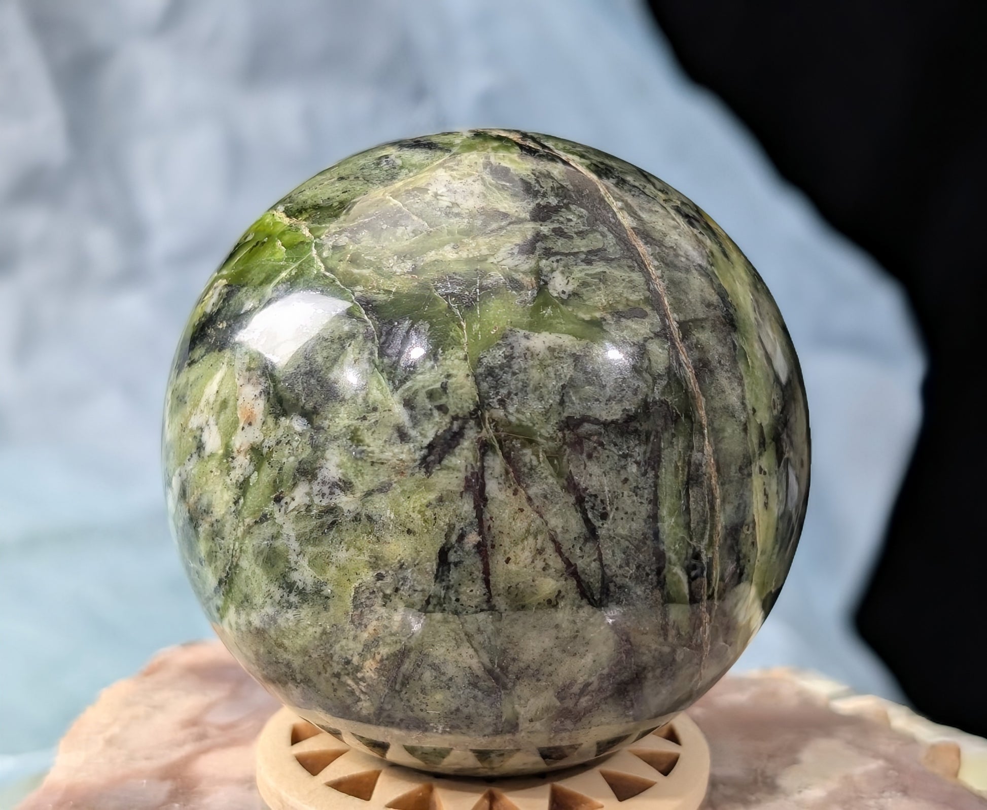 Green Serpentine Sphere