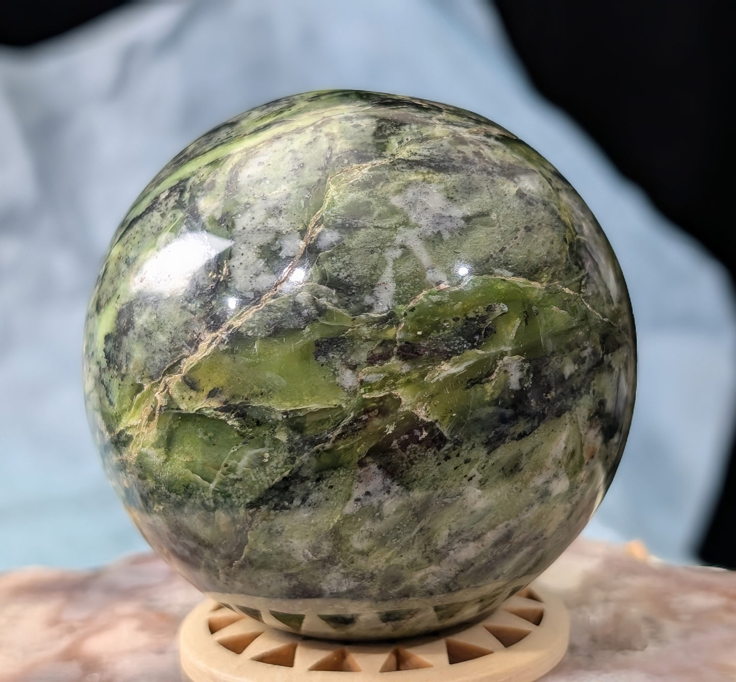 Green Serpentine Sphere