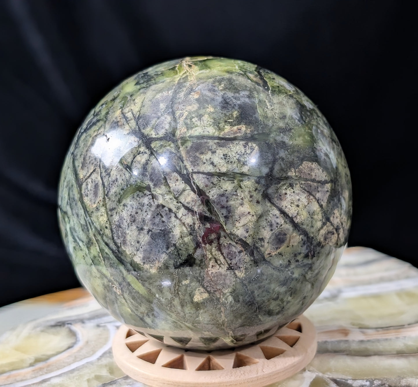 Green Serpentine Sphere