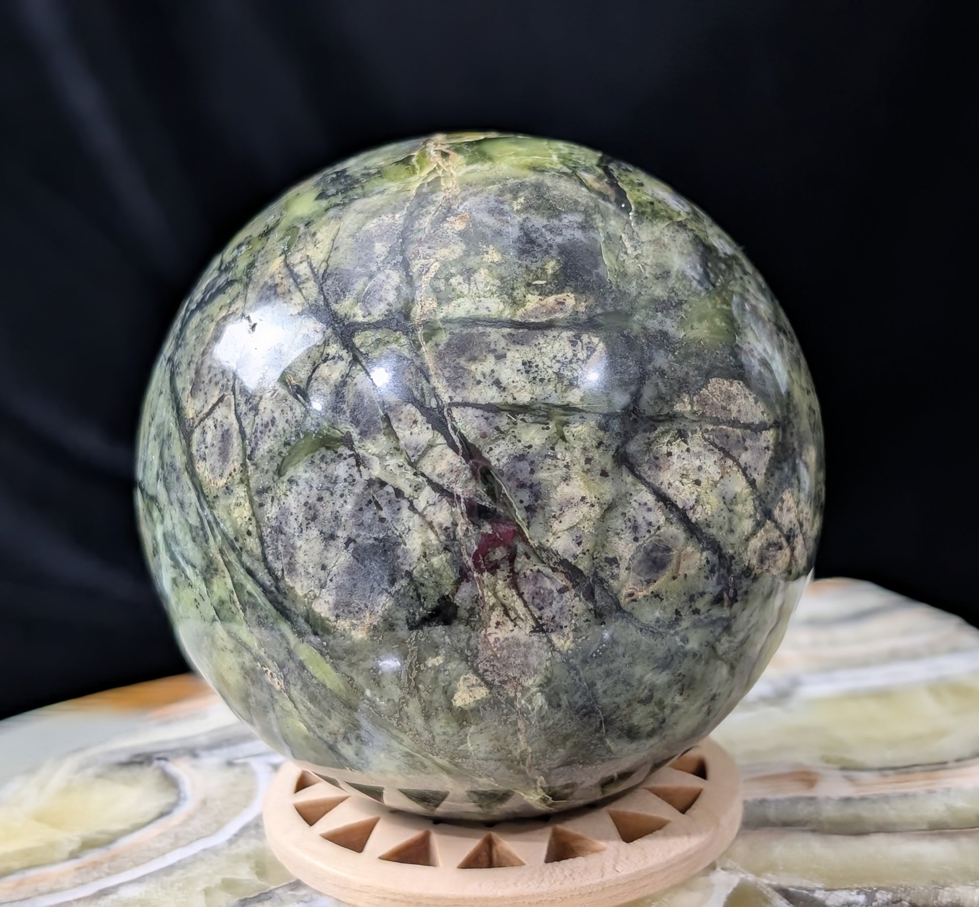 Green Serpentine Sphere