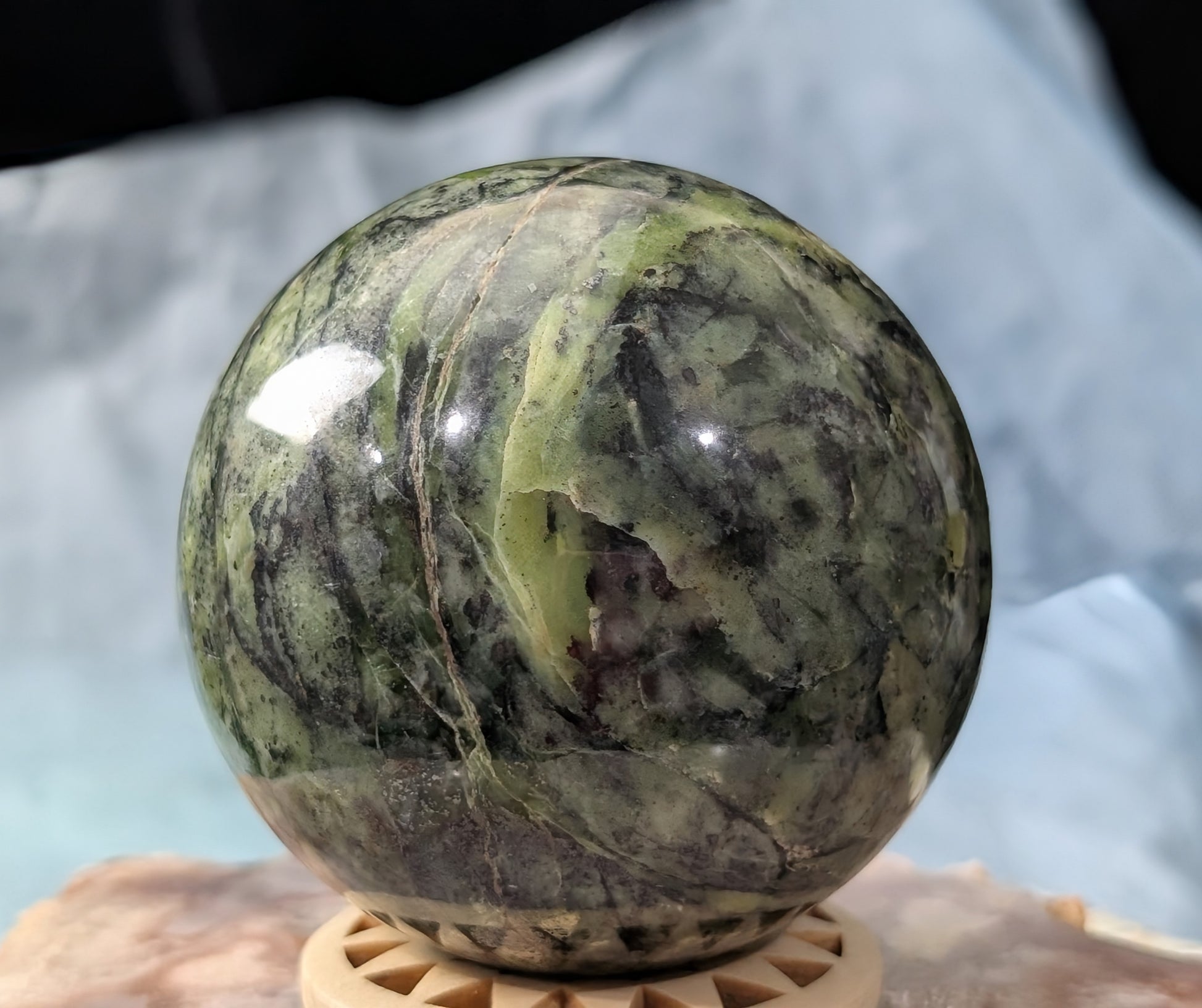 Green Serpentine Sphere
